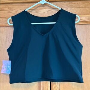 gc2b NWT Black V-Neck Women's binder Bra Tank 4X